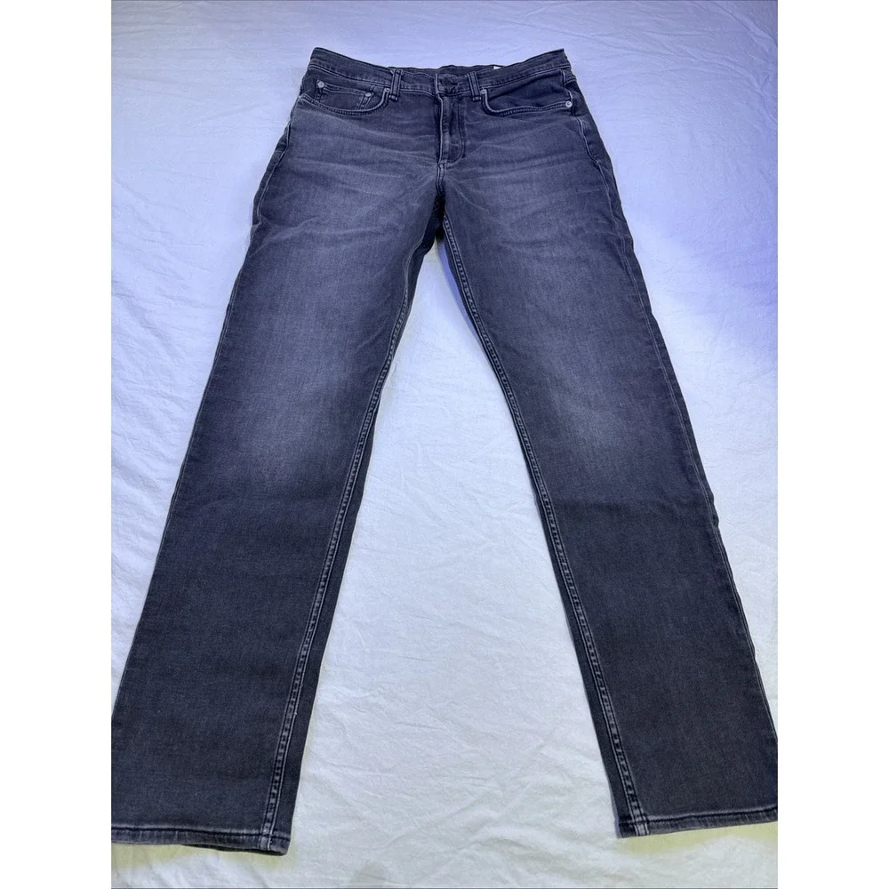 Rag & Bone Jeans Men's 33X32 Black BLACK  Fit 2  Slim Button ZIP